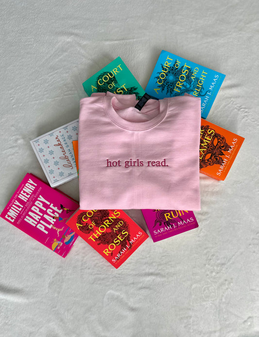 Hot Girls Read Embroidered Crewneck