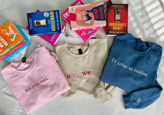 Hot Girls Read Embroidered Crewneck