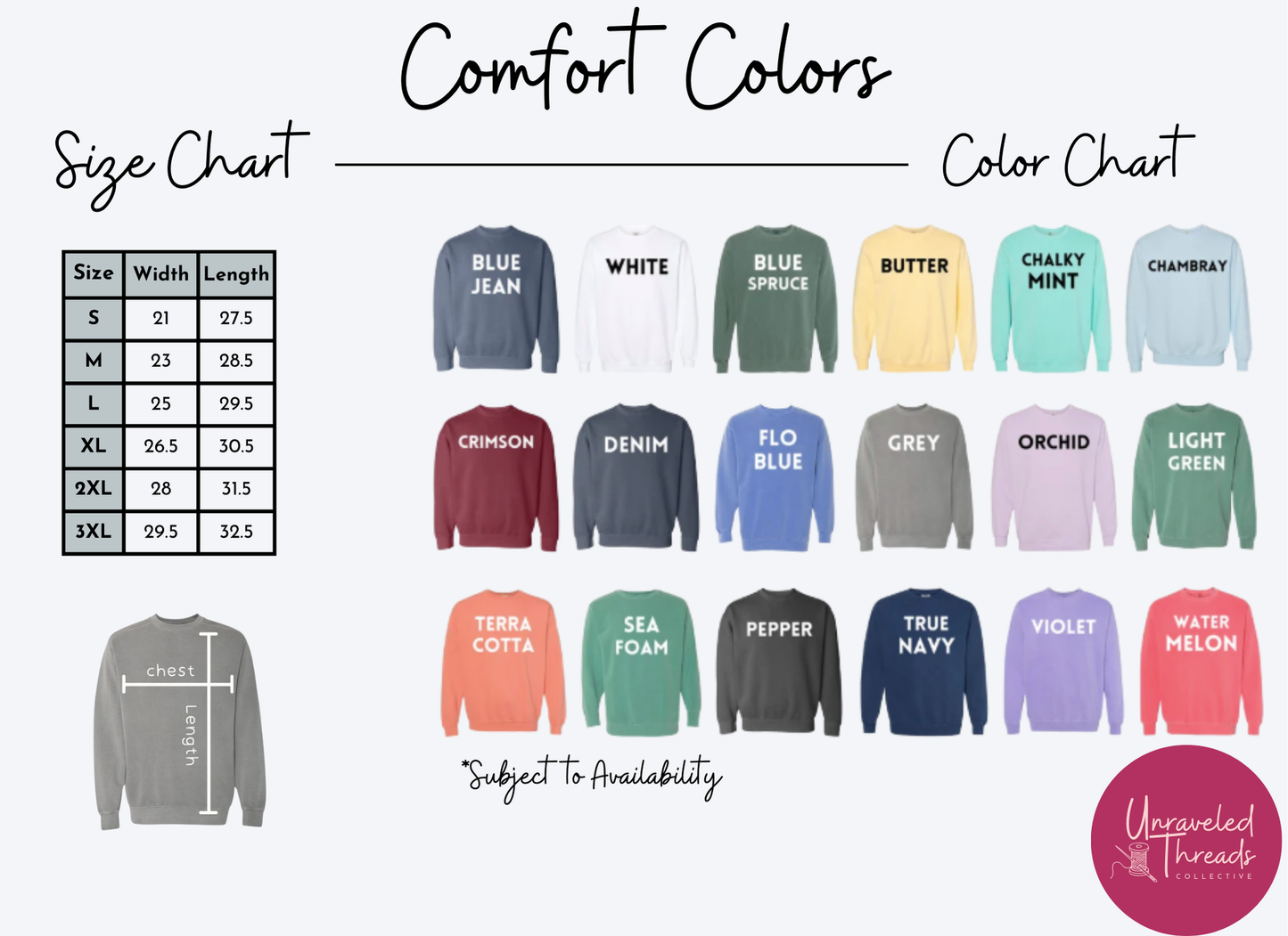Comfort Colors Custom Embroidered Keepsake Crewneck