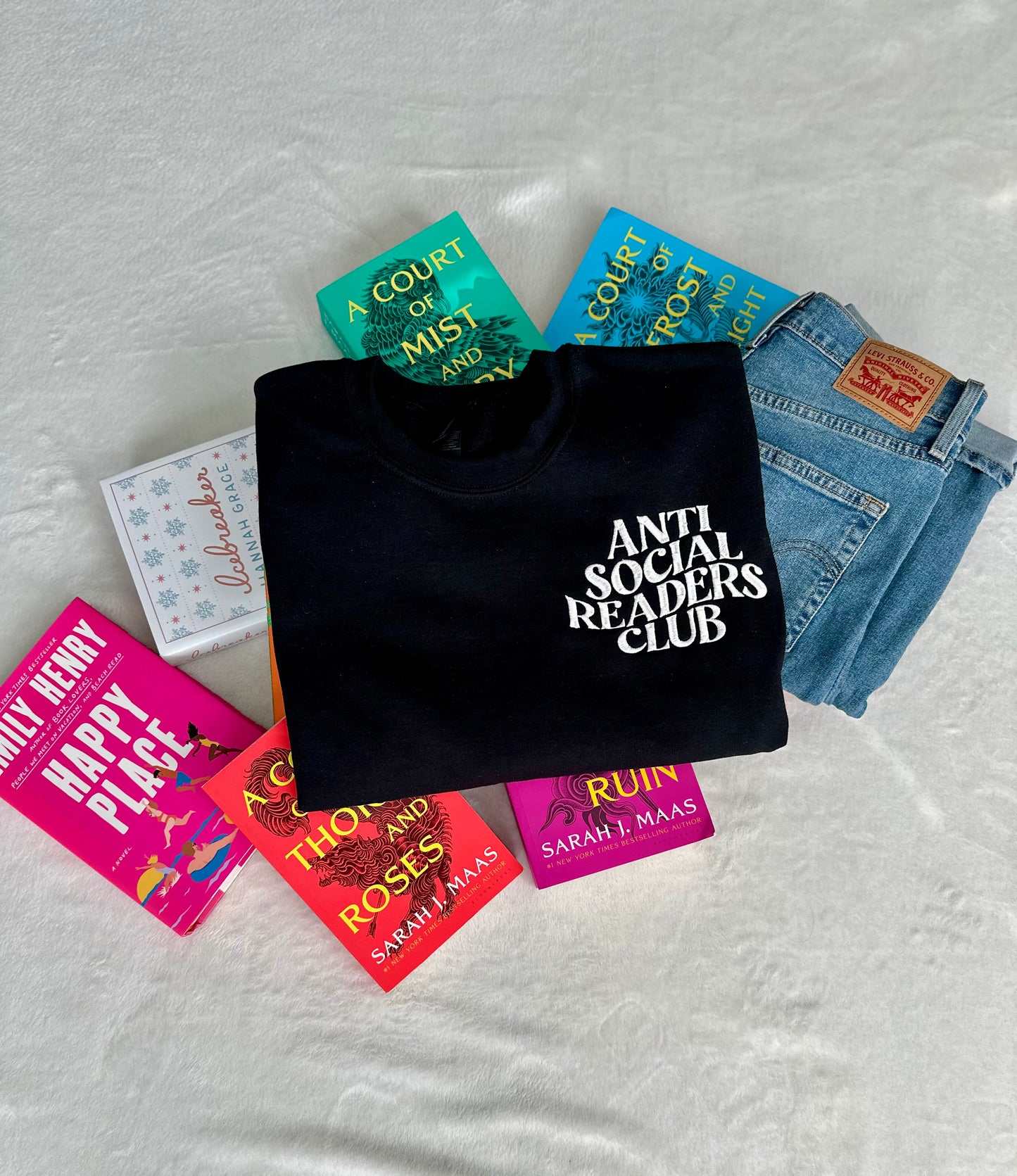 Antisocial Readers Club Embroidered Crewneck