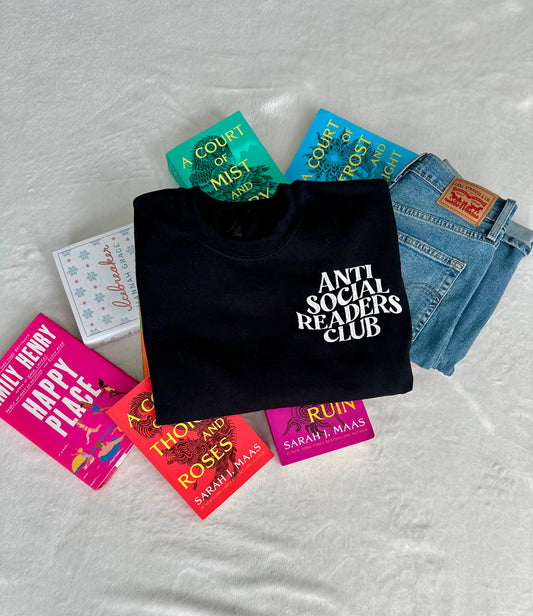 Antisocial Readers Club Embroidered Crewneck